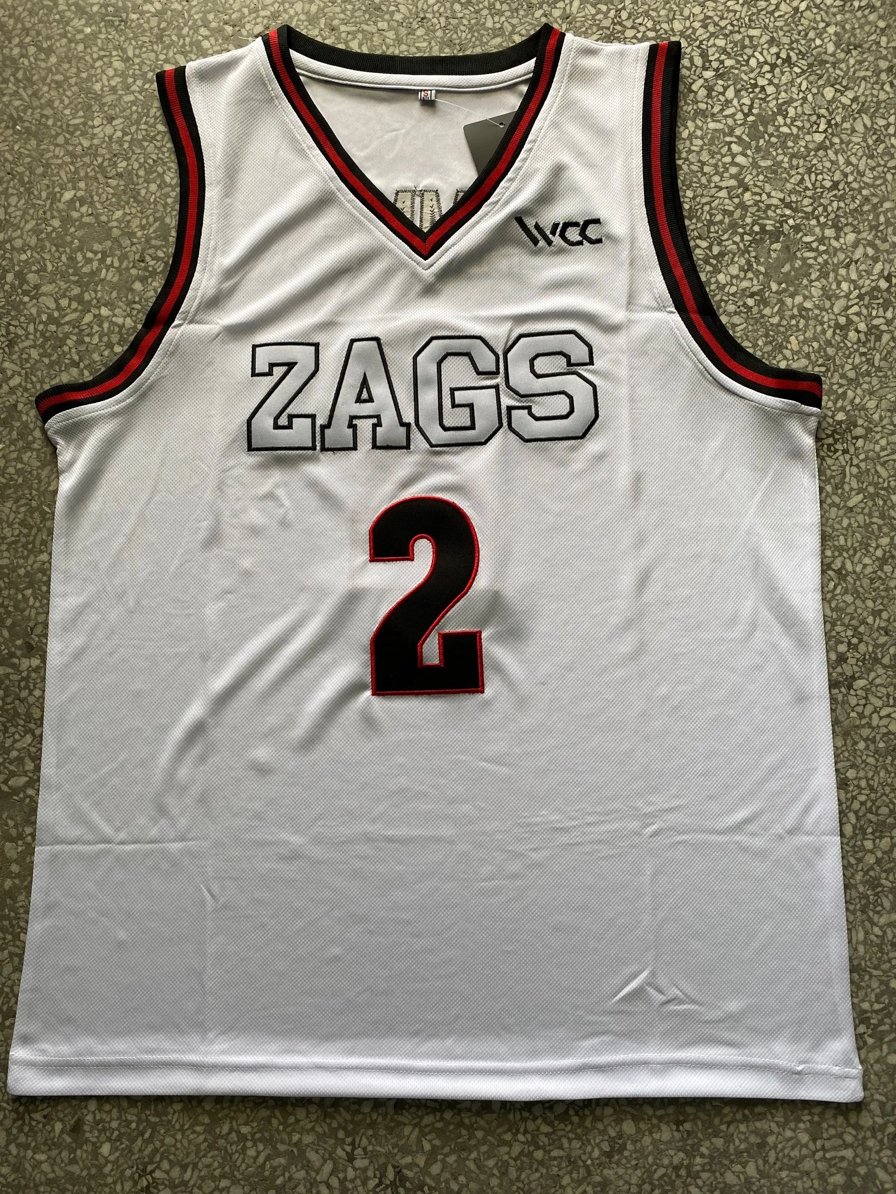 

Men's Drew Timme #2 Jalen Suggs #1 Corey Kispert #24 ZAGS Retro Throwback Stitched Basketball Jersey Embroidery