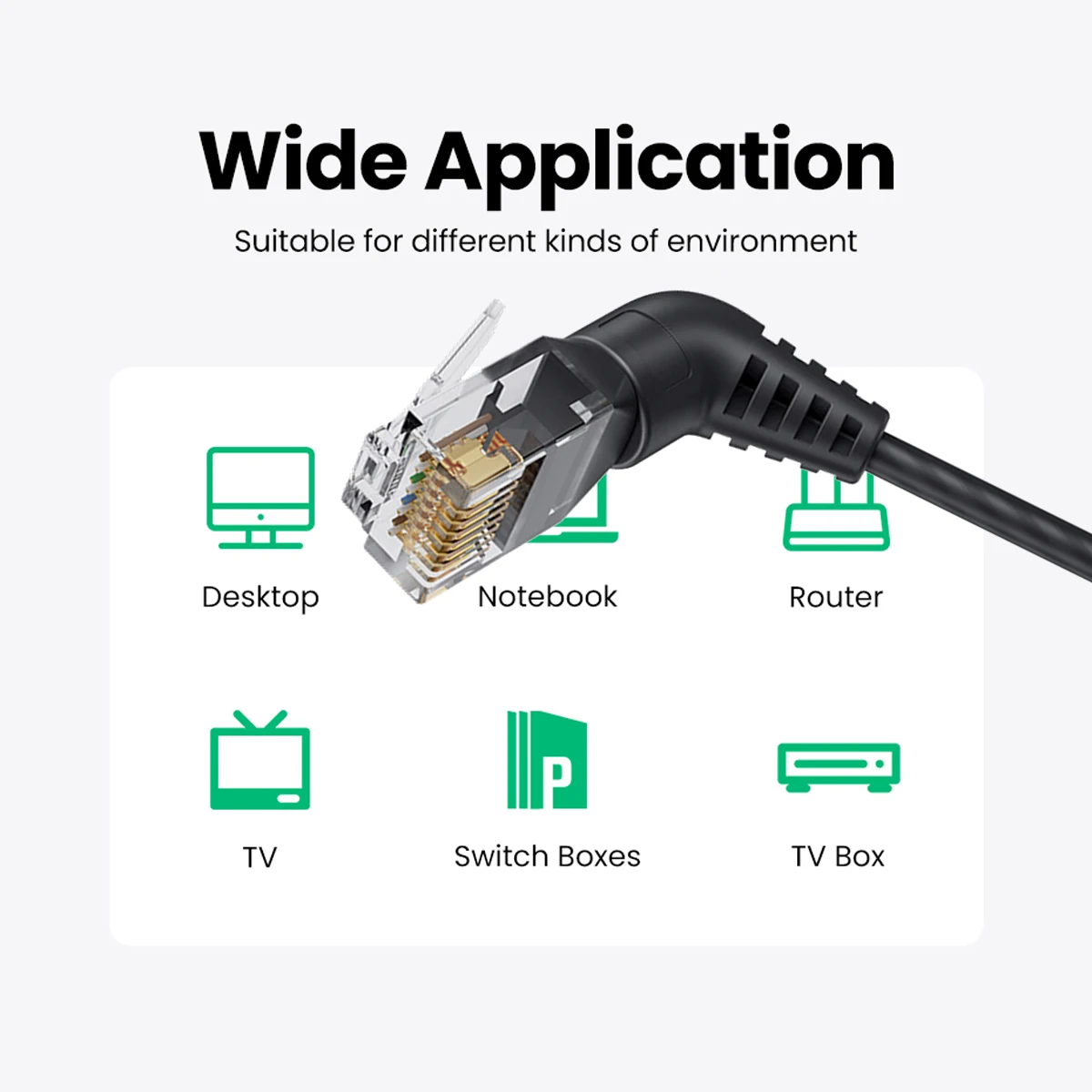 Chenyang CAT6 RJ45 двойной 90-градусный угловой Ethernet Сетевой удлинитель с поворотом на 360