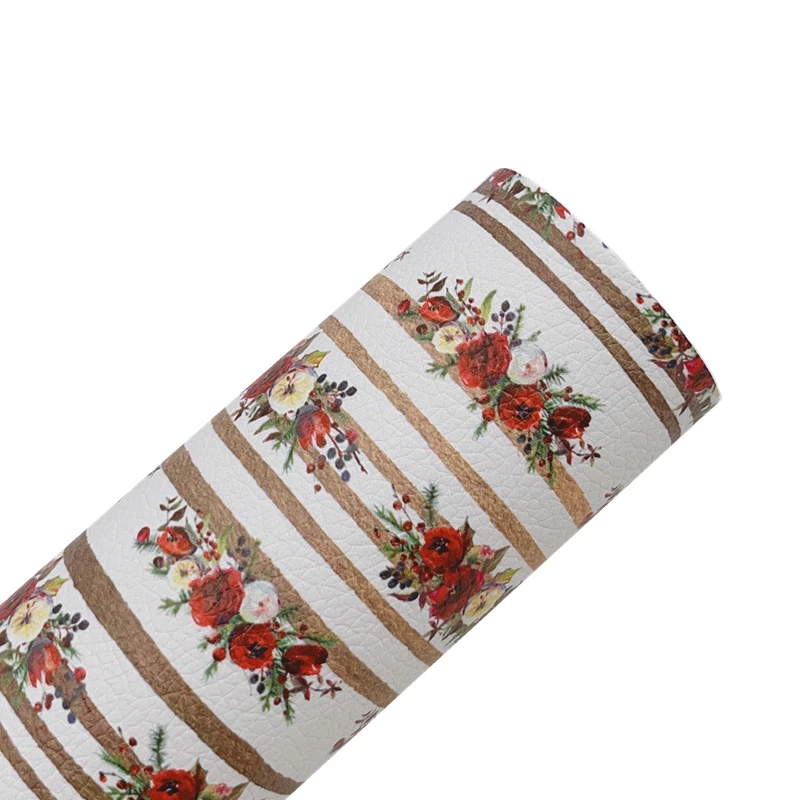 Новый лист радуги 30x2 2 см/A4 Рождественская красная Цветочная искусственная кожа