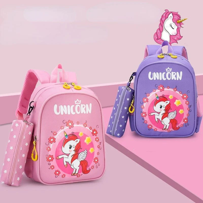 Girl Boy Unicorn Dinosaur Cartoon Printed Children Cute Backpacks In Kindergarten Kids Primary School Students Pen Bags Gift Hot