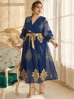 toleen elegant women plus size large maxi dresses 2022 blue formal oversized long evening party wedding muslim festival clothing