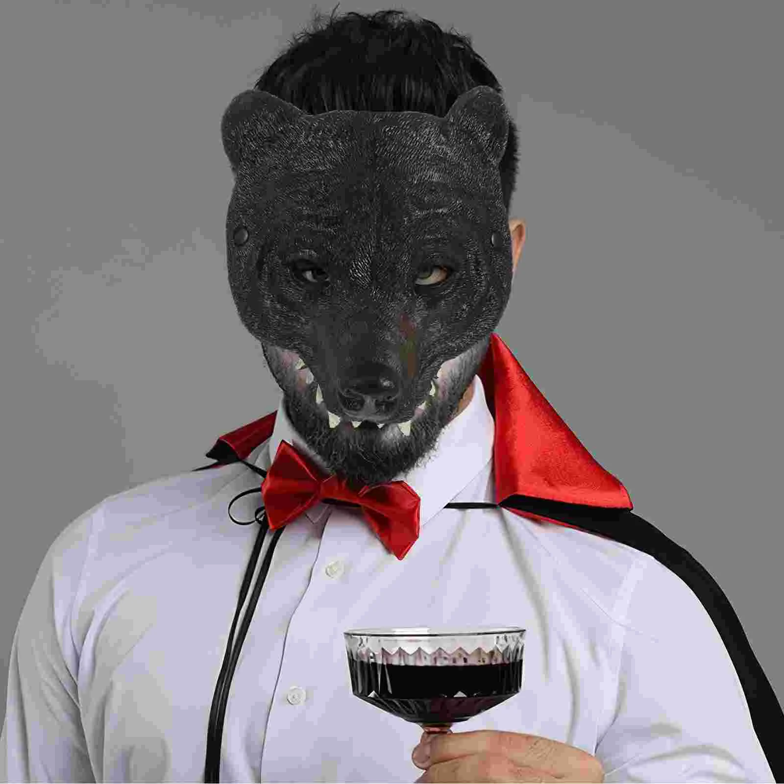 Проводная маска для лица черный медведь детский мужской костюм кролика взрослых