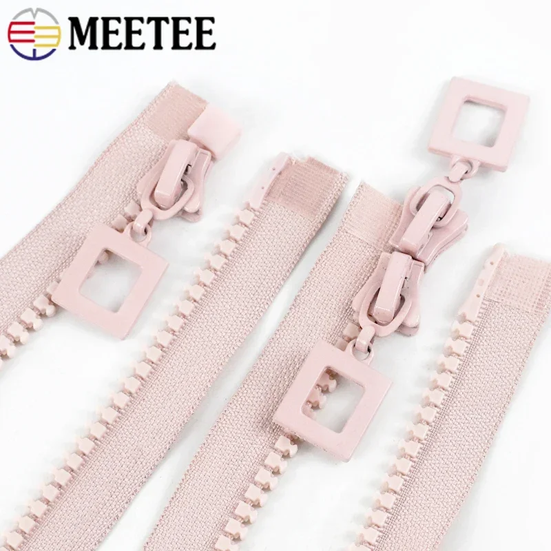 Фото 1 шт. 8 #   Meetee 60-120 см, смоляная молния, открытая молния для куртки, сумки, застежка-молния, одежда, одинарные двойные ползунки, молнии, ремонт шитья №4