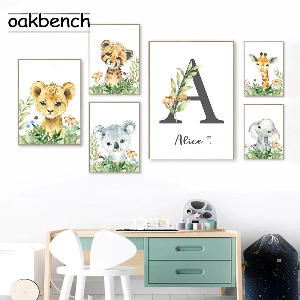 

Настенный постер с изображением слона на заказ, картина с изображением растений, Листьев, настенные картины в скандинавском стиле, украшени...