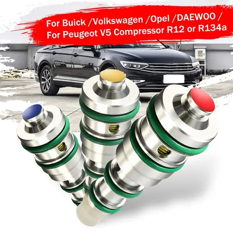Клапан управления электромагнитным для Buick Volkswagen VW, Opel DAEWOO Peugeot V5 компрессор R12 R134a, 44 фунта/кв. Дюйм, 40 фунтов/кв. Дюйм, 5 шт. - изображение