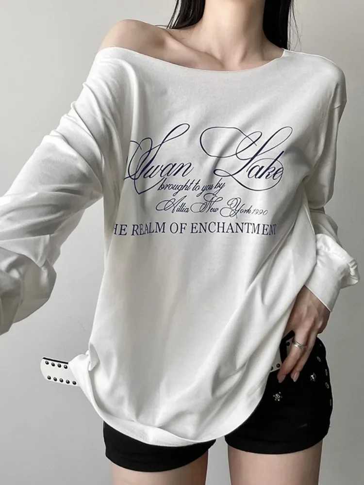 Женская футболка с открытыми плечами Y2k