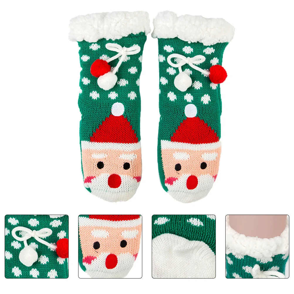 

Socks Christmas Fuzzy Kids Womens Slipper Santa Claus Fluffy Toddler Winter Floorgirls Warm Sleeping
