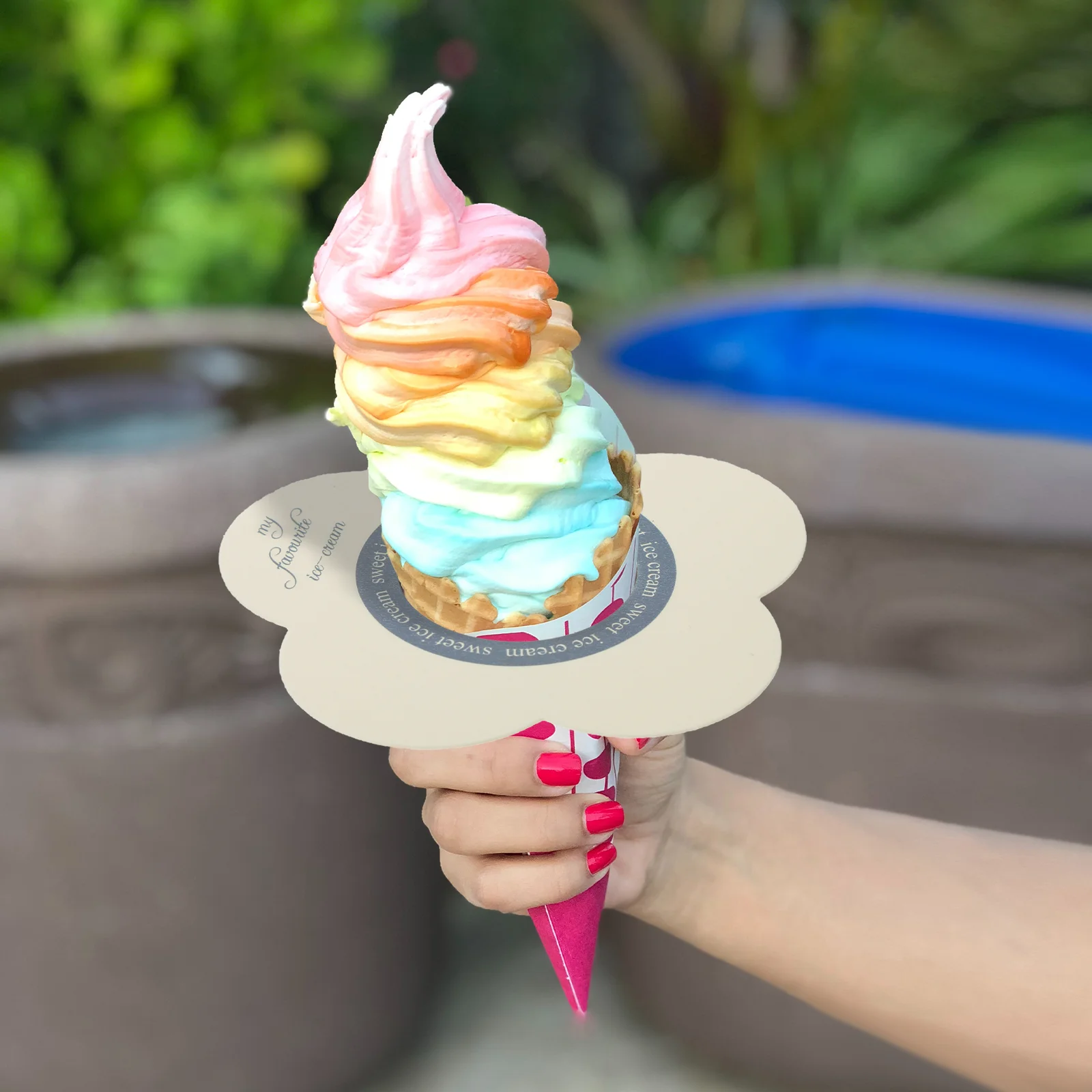 

200 Pcs Ice Cream Decor Cone Anti-drip Paper Holder Popsicles Holders Children Tray Drip-proof Ice-Pop No