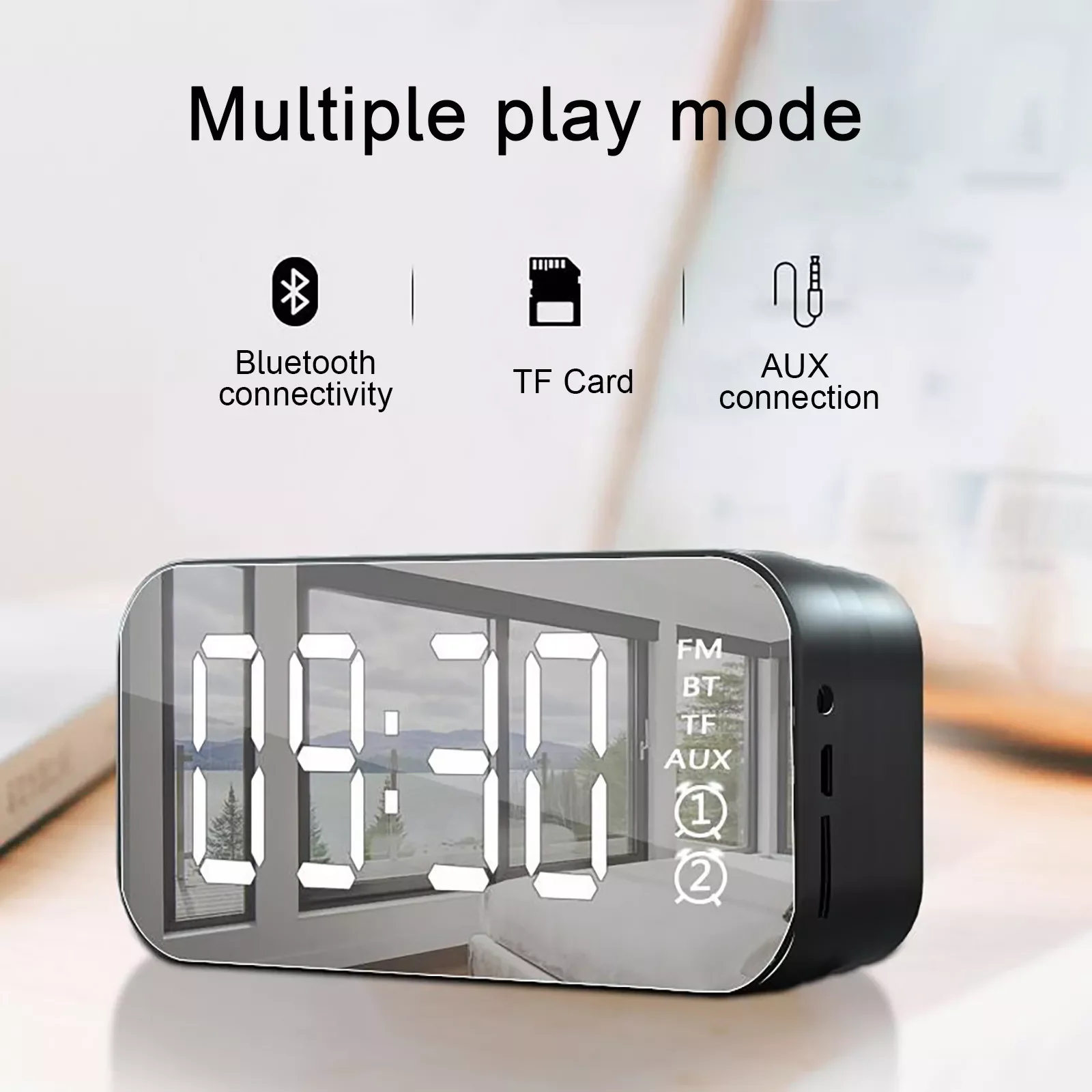 Сабвуфер зеркальный bluetooth-динамик домашний кинотеатр будильник динамик стерео dj