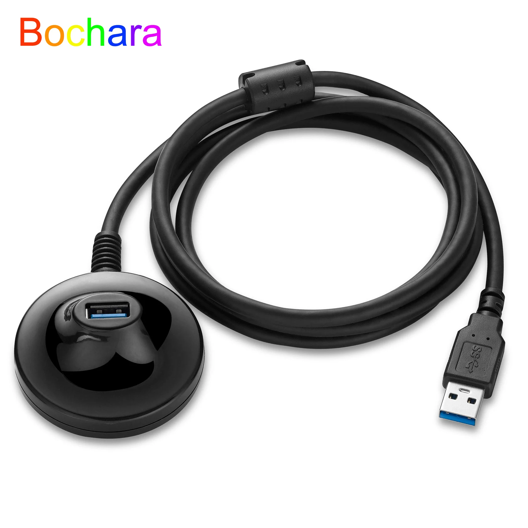 Удлинительный кабель Bochara USB 3,0 USB 2,0 штекер-гнездо с базовой подставкой фольга + Плетеный экранированный 1,5 м