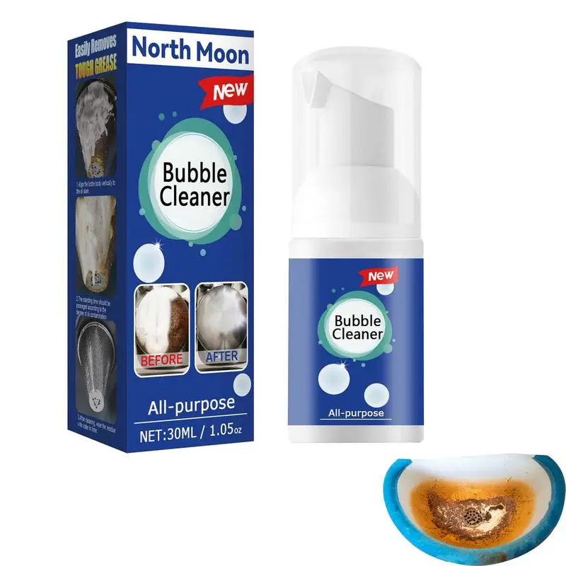 

Bubble Cleaner All Purpose Foaming Heavy Oil Stain Cleaner 30ml Rinse Free Grease Cleaner Heavy Duty For Kitchen & Bathroom