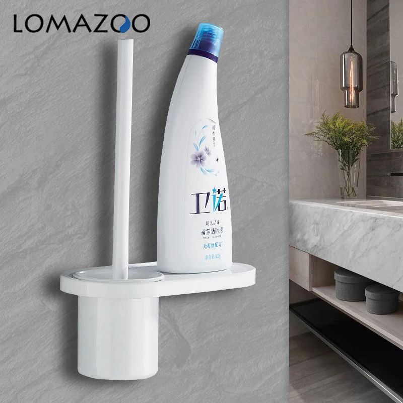 Щетки LOMAZOO из нержавеющей стали для туалета, настенный набор аксессуаров для ванной комнаты, черный и белый цвета, инструменты для чистки