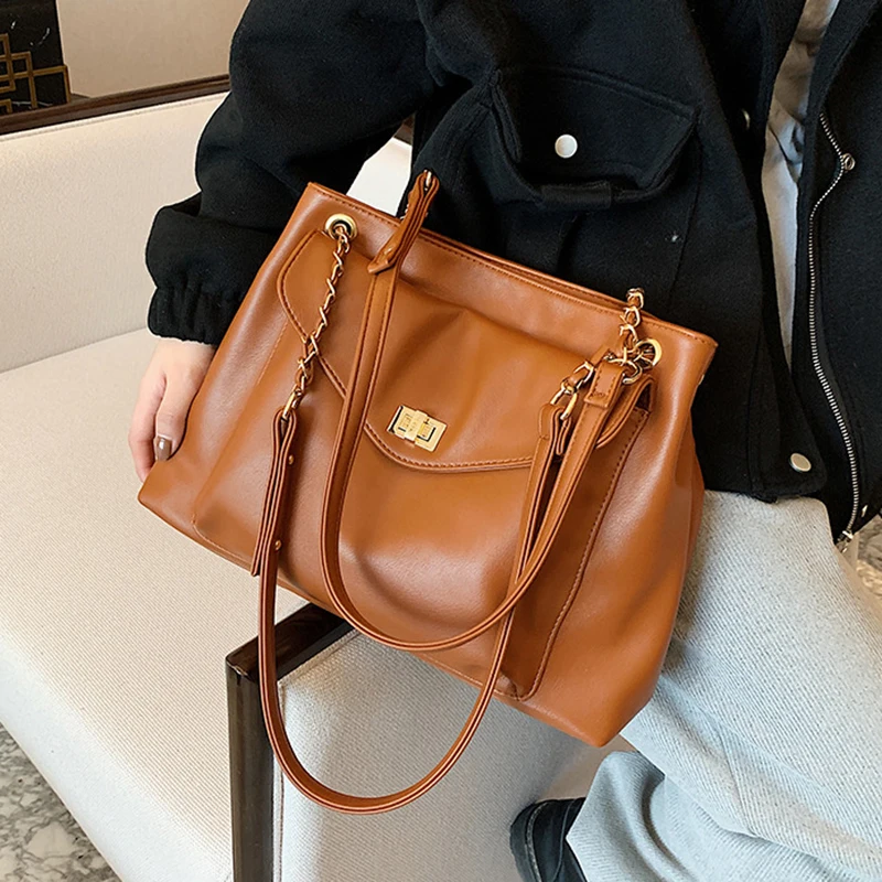 

Простая женская сумка через плечо, вместительная сумка-тоут