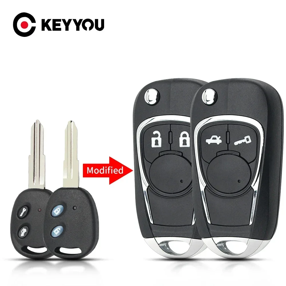 Фото KEYYOU 1 шт. новый чехол для ключа автомобиля для Chevrolet Aveo Lova Epica Sail, чехол для дистанционного ключа автомобиля, модифицированный корпус ключа Flid, левый/правый левый №1