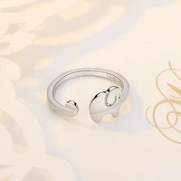 gift uk women girls sterling silver jewellery adjustable ring cute elephant