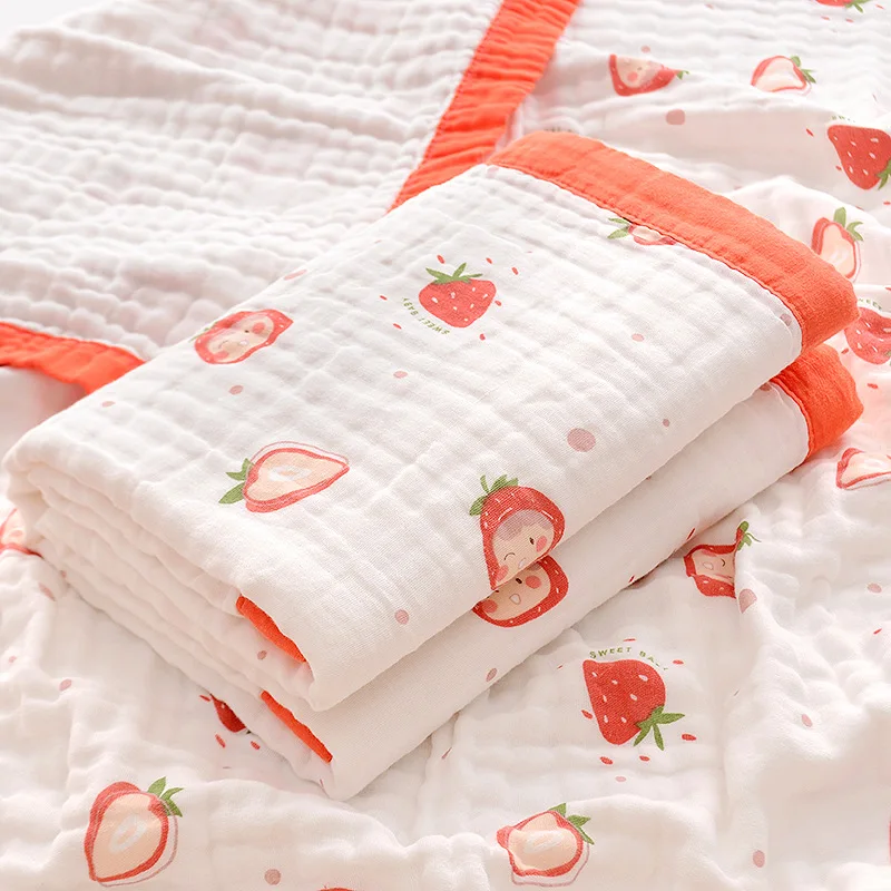 Baby Bath Towel Newborn Cotton Gauze Towels Multipurpose Children Quilt 6-layer 110X110cm Blanket