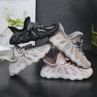 hot selling childrens outdoor leisure sports shoes flying woven mesh running shoes student lightweight non slip casual shoes