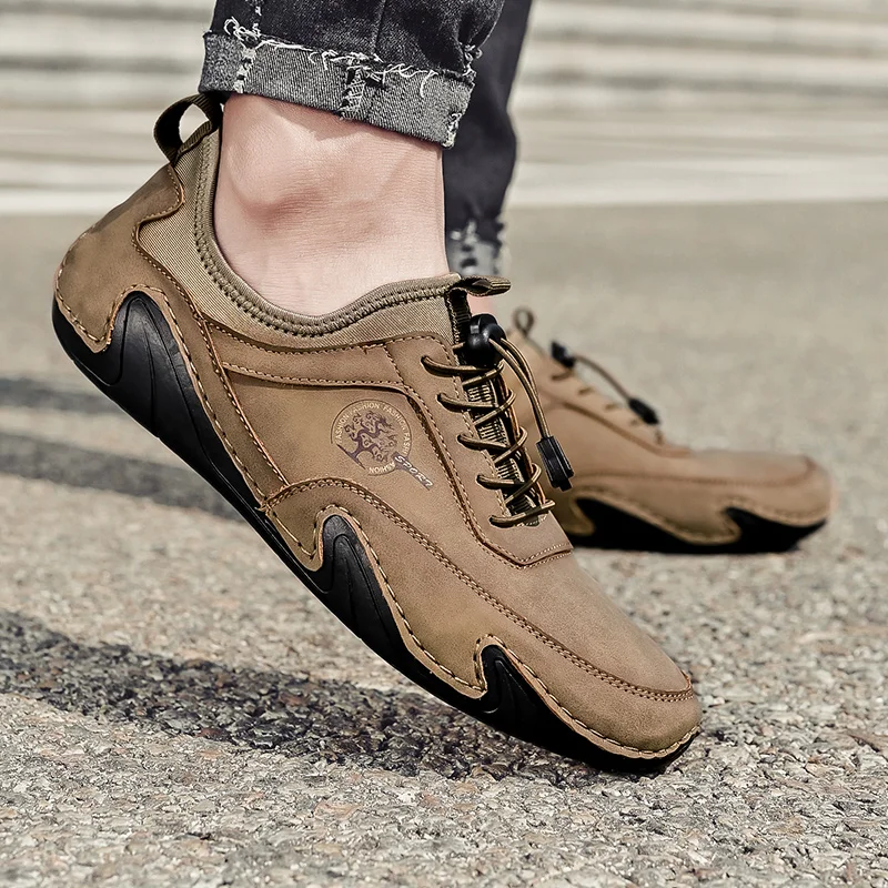 

Leather Men Casual Shoes Fashion Men Sneakers Breathable Mens Loafers Shoes Luxury Moccasins Males Boat Shoes Plus Size 38-48