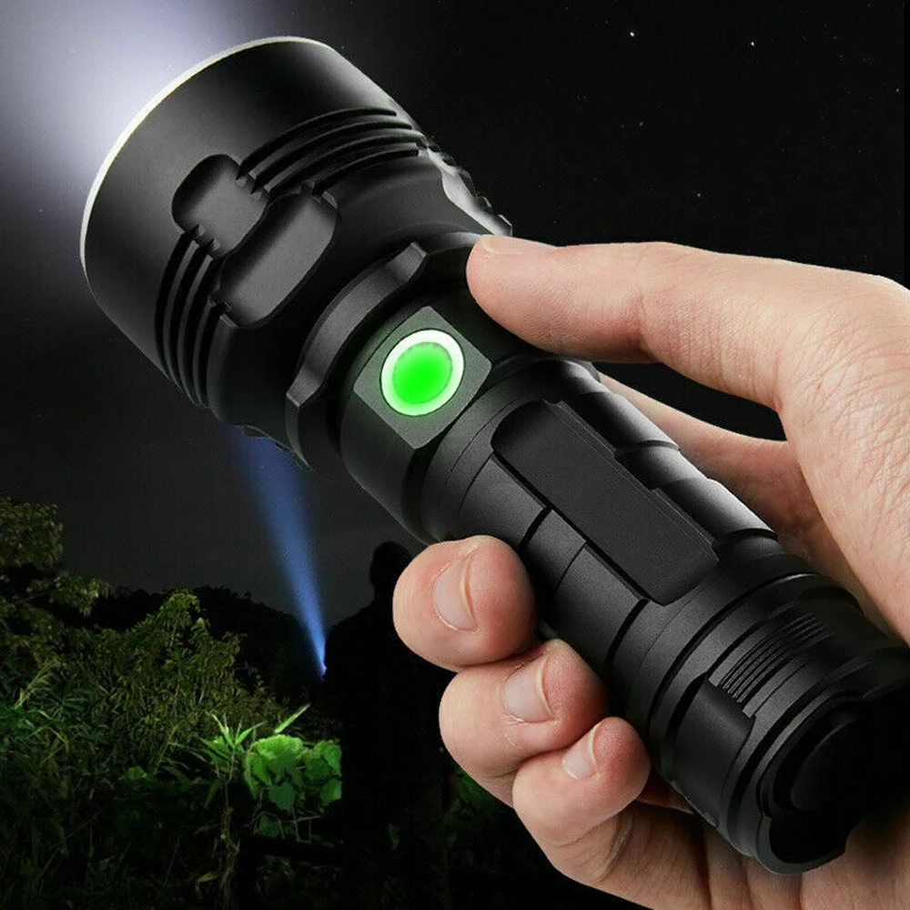 

Super Powerful LED Flashlight L2 XHP50 Tactical Torch USB Rechargeable Linterna Waterproof Lamp Ultra Bright Lantern Camping