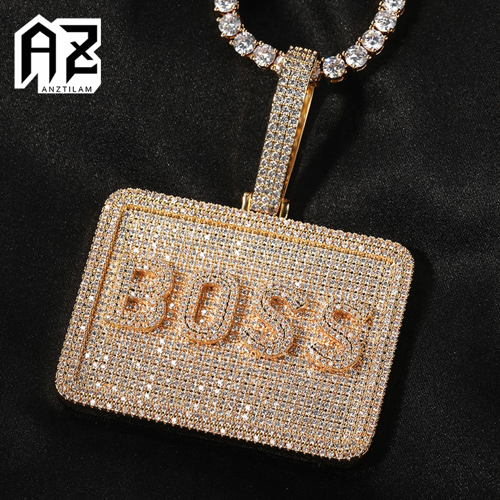 AZ Customized Letters Name Necklace Bling Custom Iced Out Pendant For Women Men Hip Hop Jewelry Free Shipping