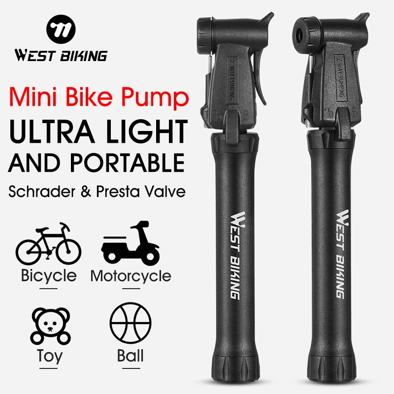 Велосипедный насос WEST BIKING портативный ручной мини-насос для накачки шин с
