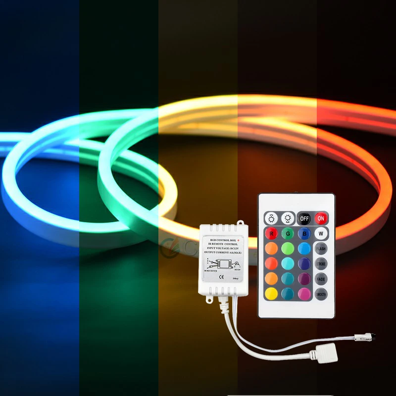 5M Neon RGB Led Strip Light 12V Tuya LED Lights Flexible Dimmable Neon Outdoors IP67 Waterproof Decoration Sign Letter Bar