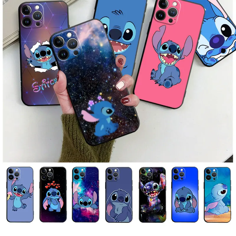 

Stitch Angel For Apple iPhone 14 13 12 11 Pro Max X XS Max 8 7 Silicone Cover Soft Shell Phone Case