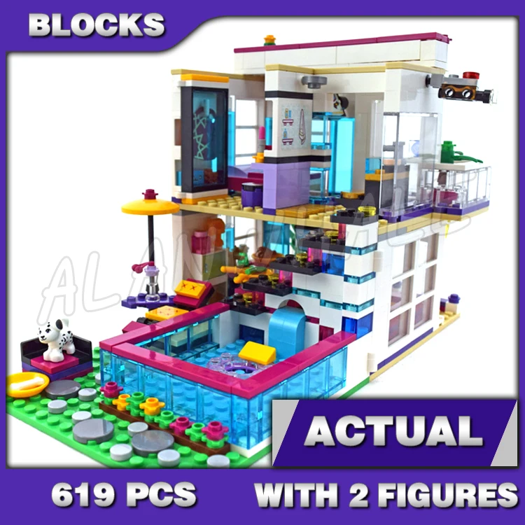 619 шт. суперзвездный дом Friends Livi's Pop смешанная модель 10498 строительные кирпичные