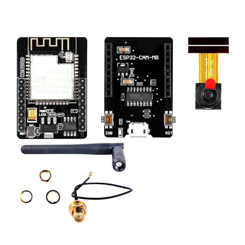 

ESP32-CAM-MB WIFI + Bluetooth модуль ESP32-CAM Набор для замены платы разработки с базовой пластиной + камера OV2640 + антенна