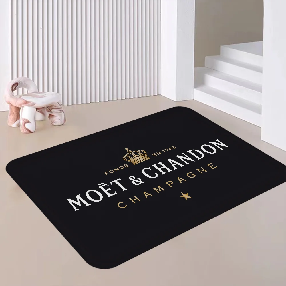 Champagne M-Moet &ampChandon Door Mat Kids Room Bedroom Decoration Balcony Anti-Slip Doormat Living Area Rug