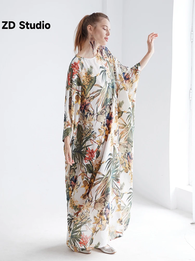

[ZD Studio] Women's Temperament Slimming Robe Loose Long Large Size Long Dress Spring Autumn 2023