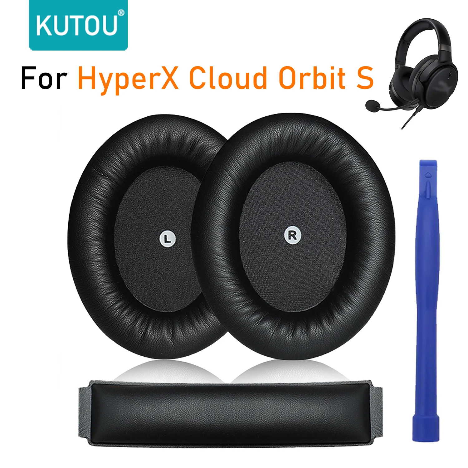 

KUTOU Replacement Earpads For Kingston HyperX Cloud Orbit S Headphone Soft Ear Pads Earpad Foam Cushion Wear Comfortable