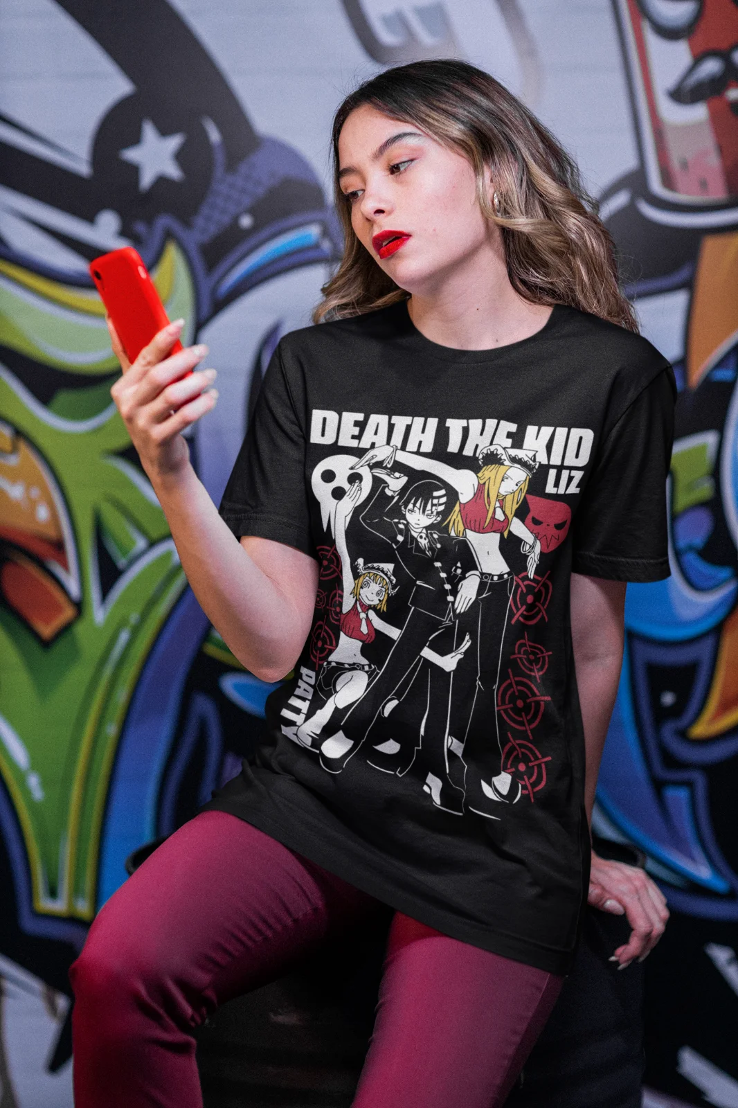 Футболка с изображением Пожирателя души из японского аниме Death the Kid черная