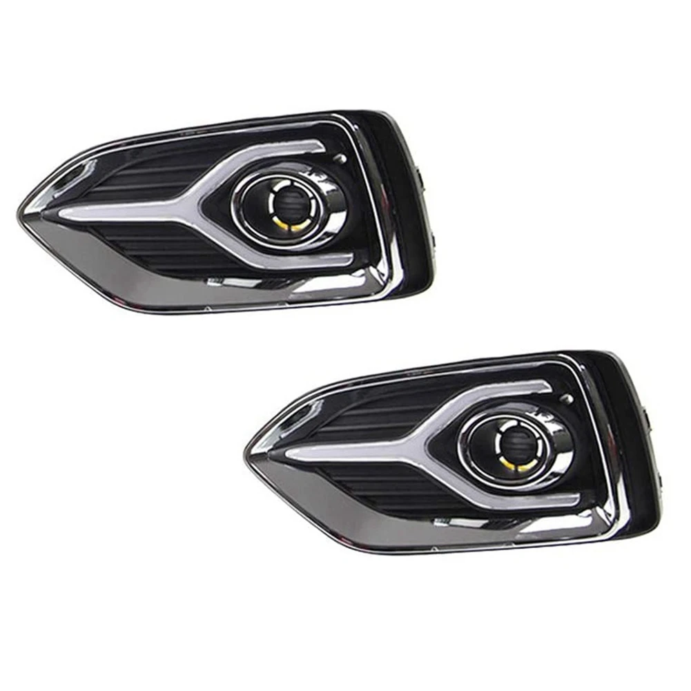 

Автомобильные светодиодные дневные хосветильник DRL для Hyundai Accent Solaris 2017 2018 2019 2020, указатели поворота, противотуманные фары, желтые