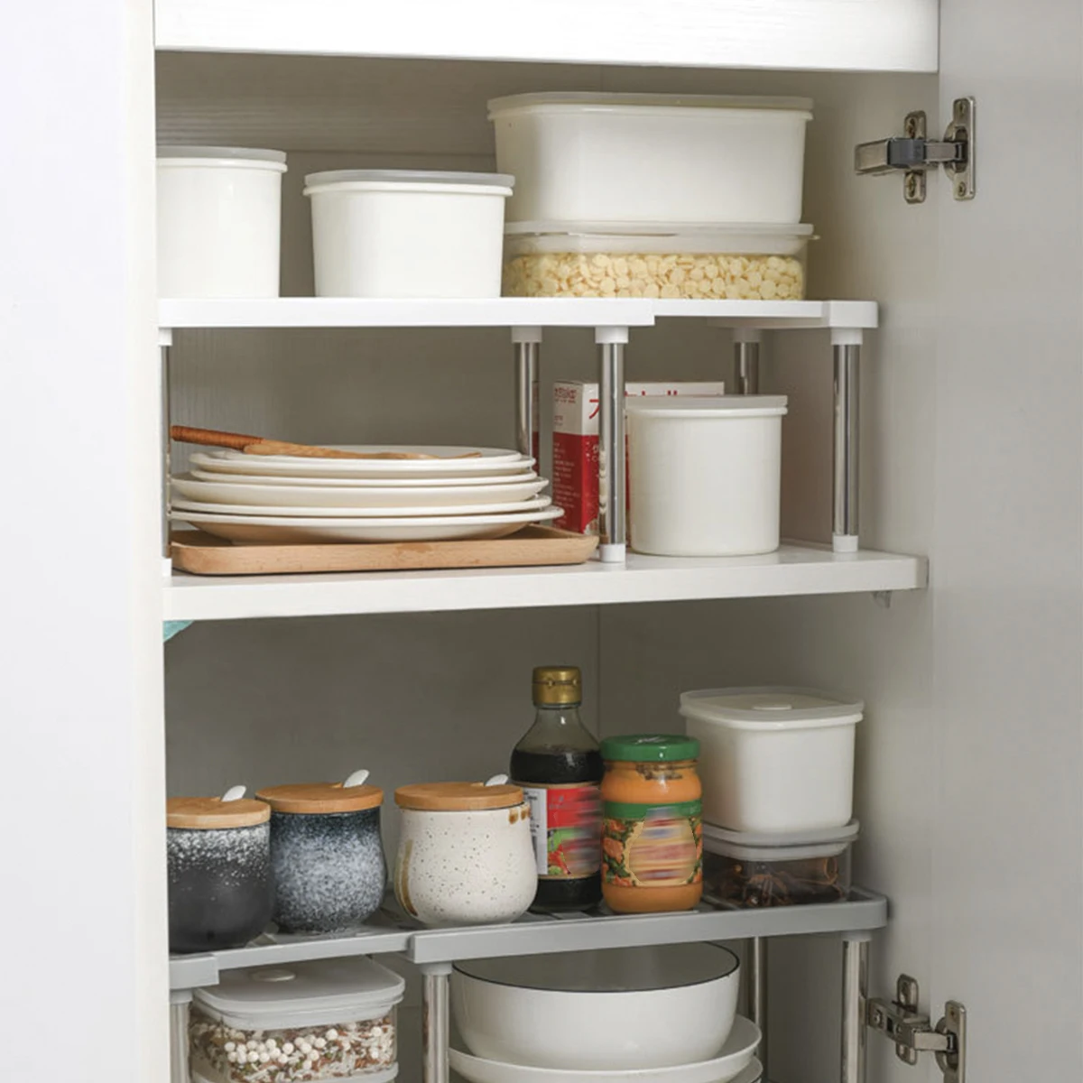 

Kitchen Under Sink Rack Heavy-Resistance Cupboard Organizer Shelf Space Saving Expandable Cabinet Shelf Organizers Detachable