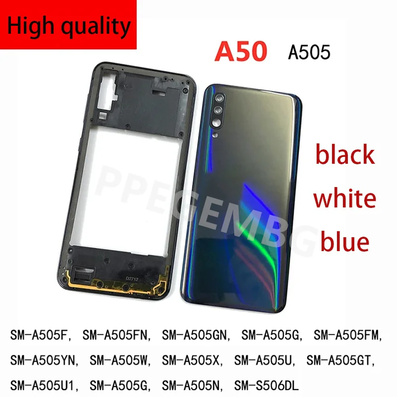 Для Samsung Galaxy A50 2019 A505 A505F A505DS корпус средняя рамка крышка + задняя аккумулятора