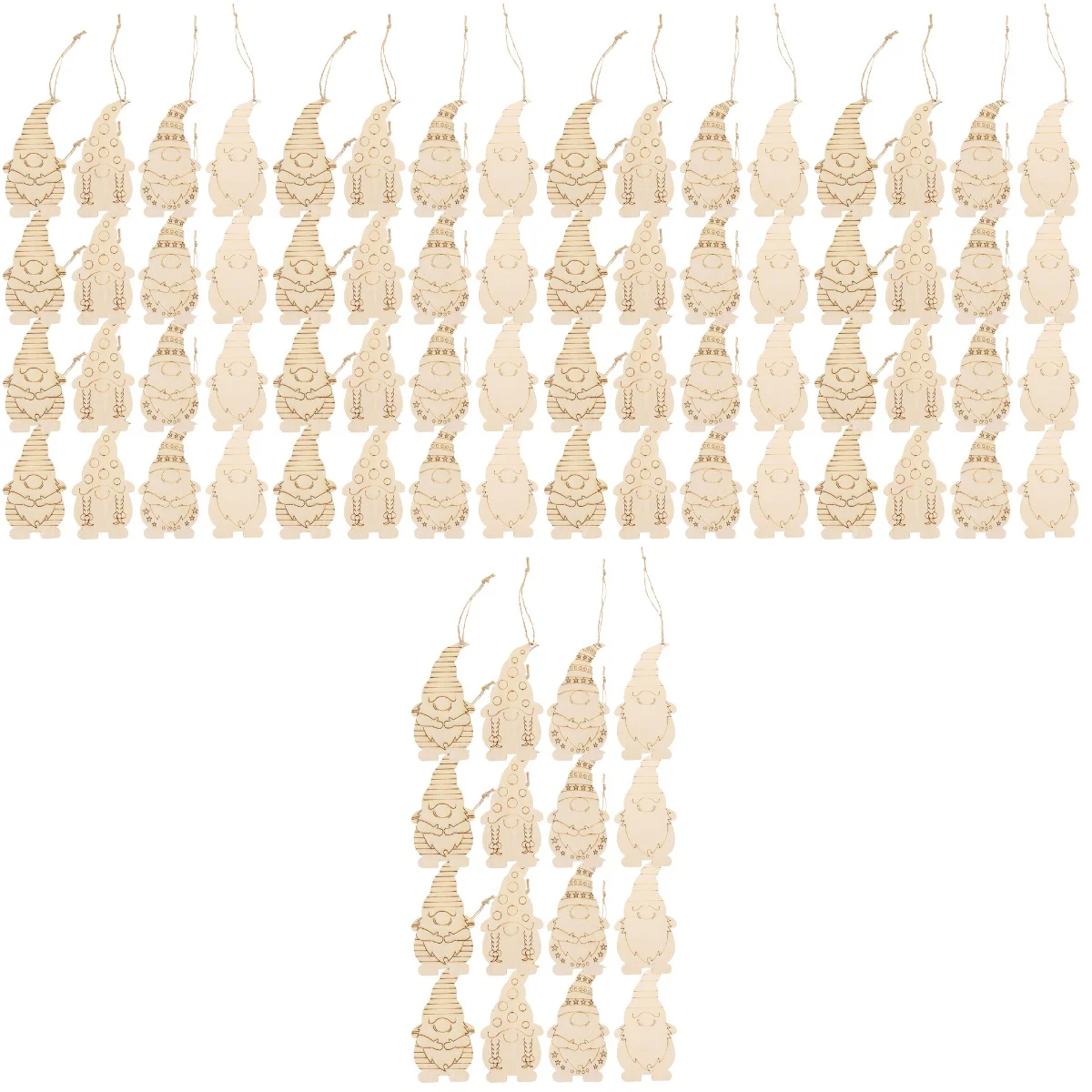 

5 Sets of Gnome Slices Unfinished Cutouts Slices Xmas Decor