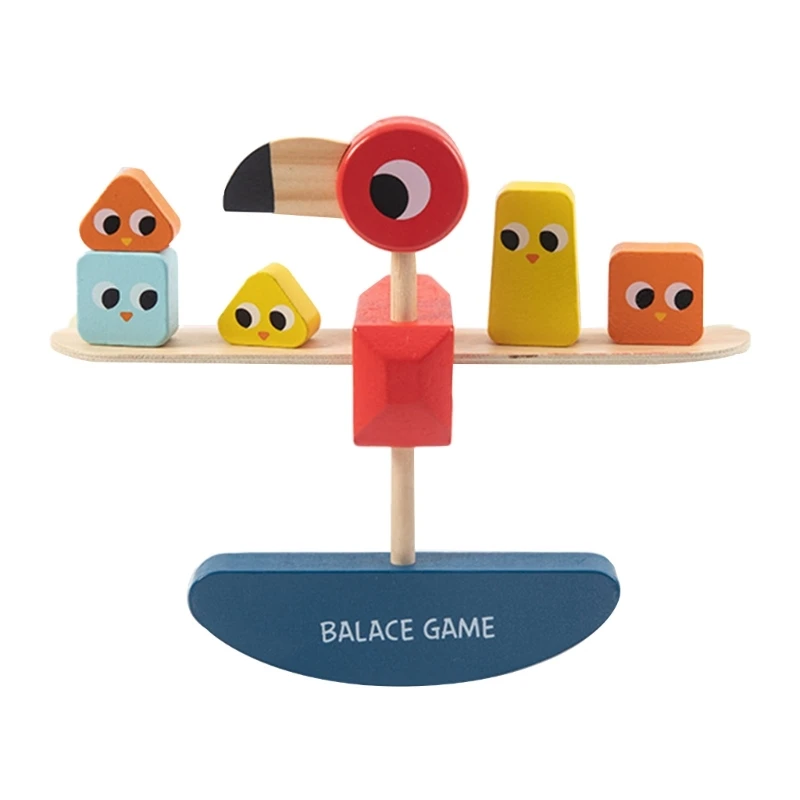 

Q0KB Cute Wooden Stacker Puzzle Educational Balancing Activities Toy for 3 + Years
