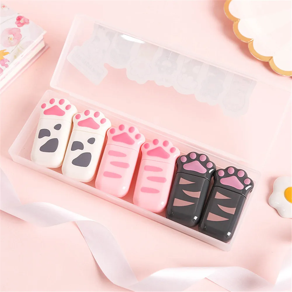 

6pcs White Out Cat Claw Correction Tape Pen Amendment Pen 5mm * 6m Corrector Kids Gift Material Kawaii Office School Stationery