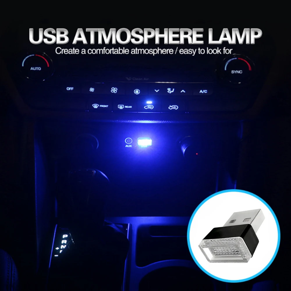 

1x New Tragbare Mini USB Light LED Modeling Car Ambient Light Neon Interior Light Car Jewelry 5Kinds of Light Colors for All Car