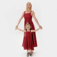 summer family matching clothes fashion mother daughter suspender dress mommy and me clothes family look womens dress