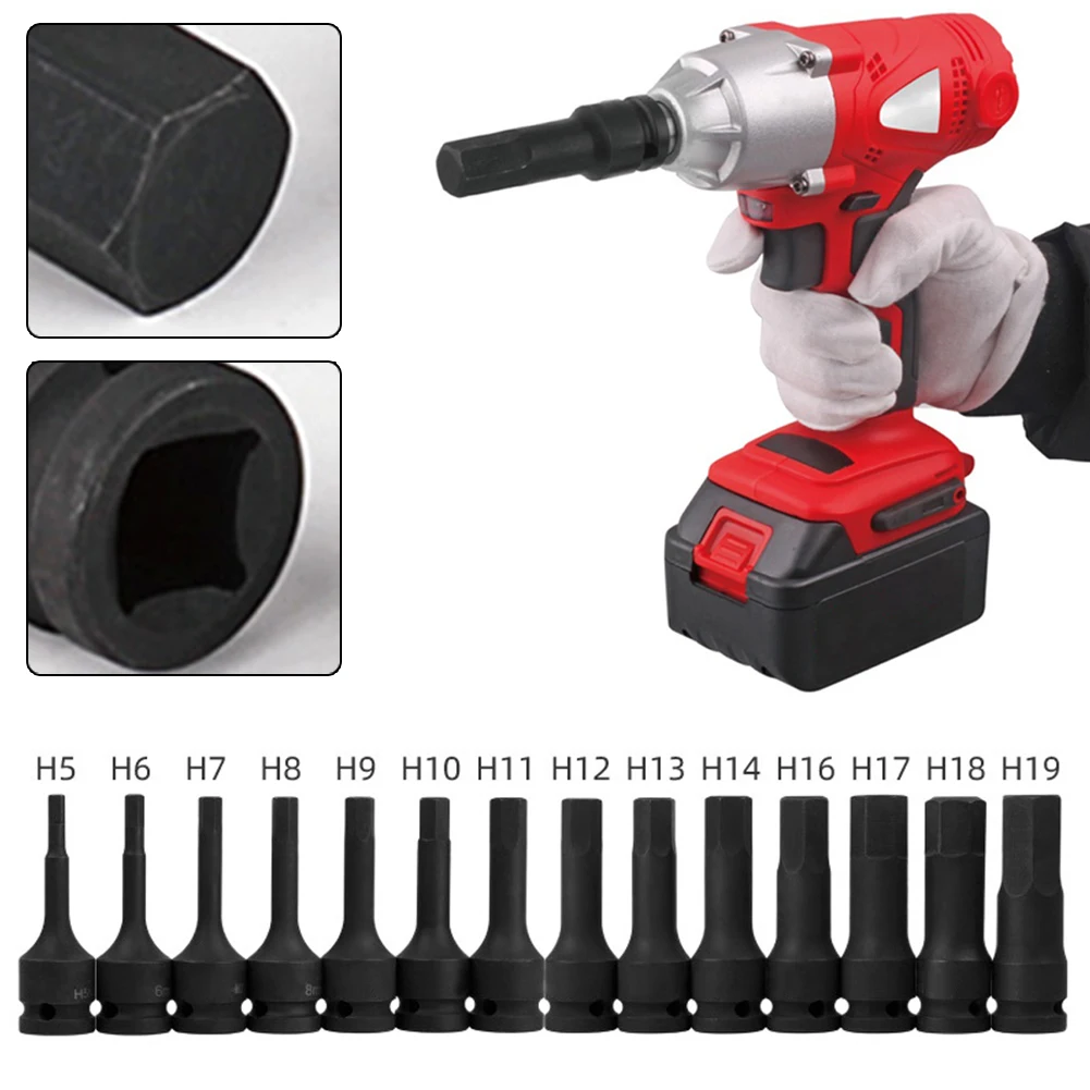 

1/2" Electric Drill Socket Adapter Air Impact Wrench Hex Head Socket 12.5mm Adapter Universal Socket Air Impact Socket