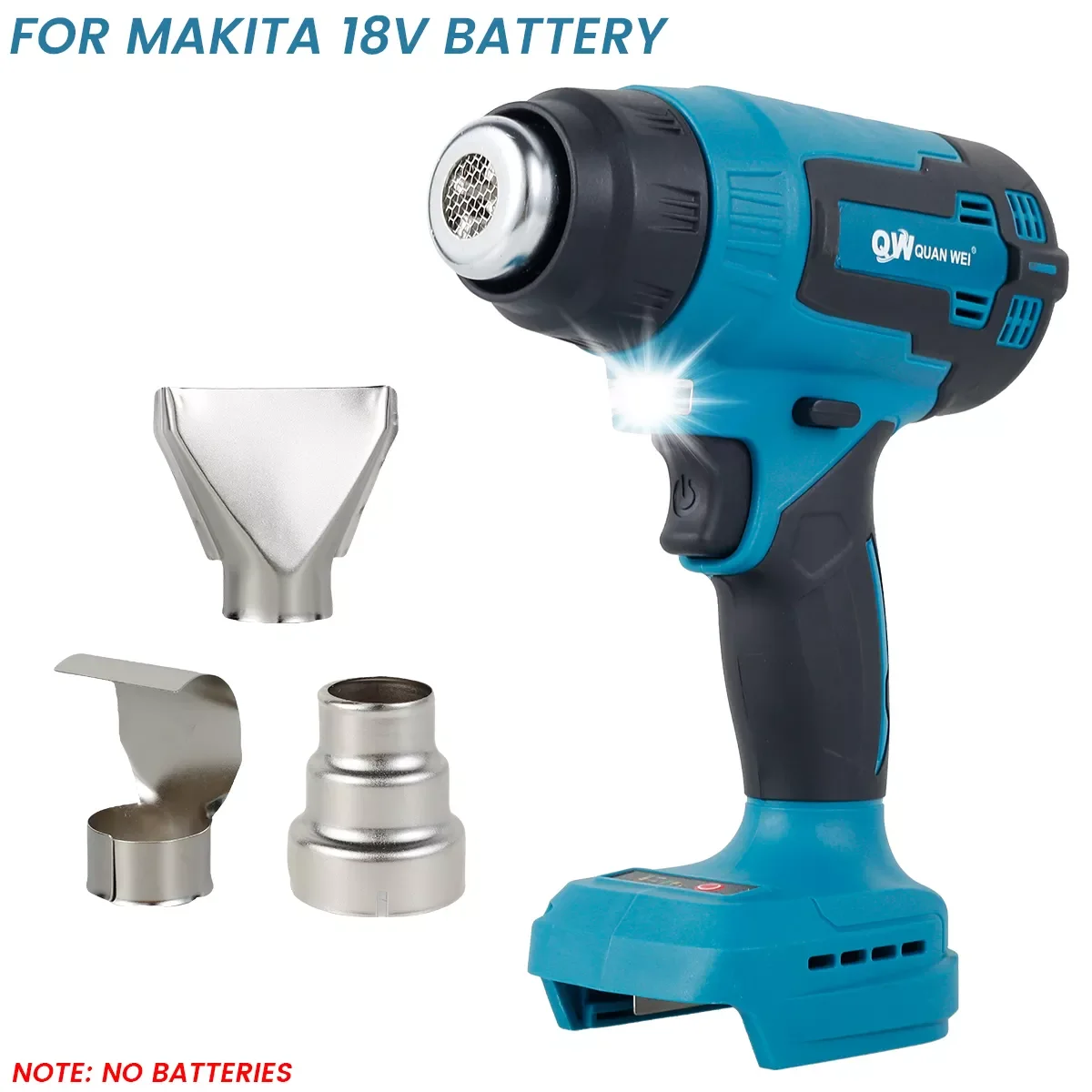 

NEW2023 Handheld Hot Air Gun 300W Cordless Heat Gun Industrial Home Hair Dryer Temperatures Adjustable For Makita 18V Battery T