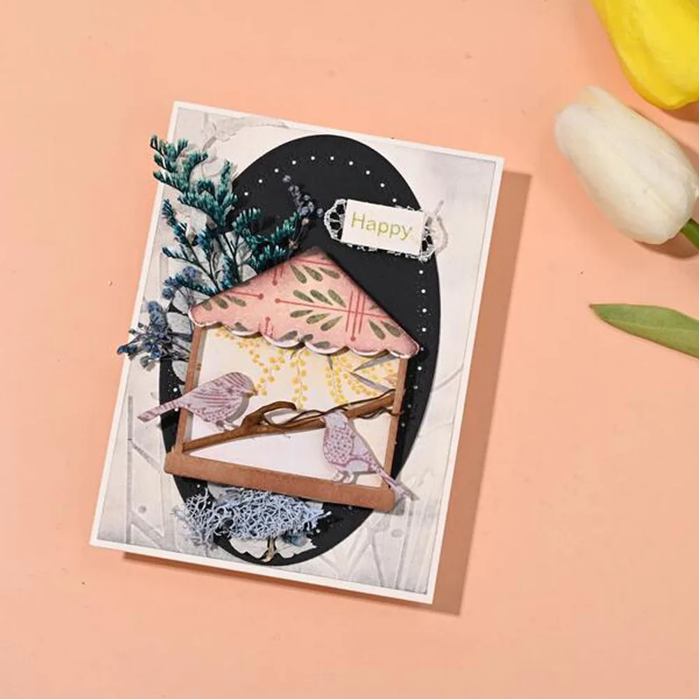 łkową kwadratową ramkę 3D z koszem na kwiaty Fotografia Metalowe tłoczenie Album DIY Papierowe karty Rzemiosło Wykrojniki C...