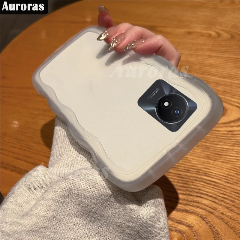 Auroras для VIVO Y02 чехол прозрачный однотонный волнистый противоударный чехол для VIVO Y02T Y02A бампер чехол Fundas