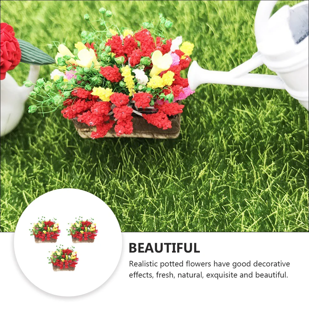 3 шт. уличное растение в горшках украшение для дома полимерные растения улицы