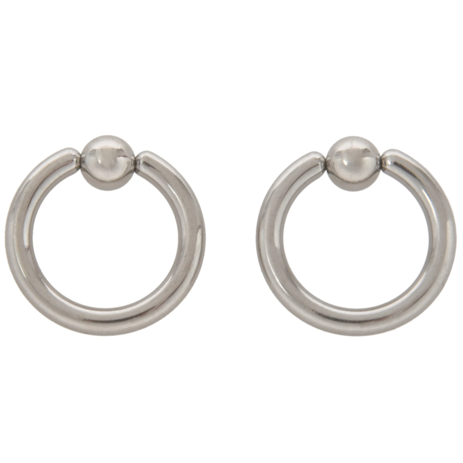 

1 Pair Stainless Steel Captive Bead Ear Rings Hoop BCR Studs Piercing Jewelry Steel color,