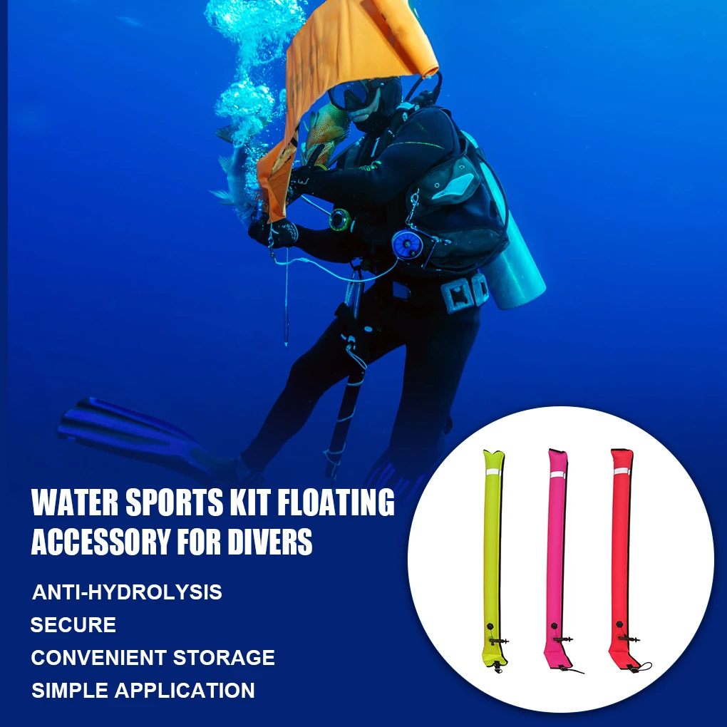 

Surface Marker Buoy Scuba Diving Visibility Safety SMB Sausage Signal Tube Diver Below Floating Accessory Small Valve, Red