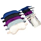 Повязка на глаза для женщин из искусственного шелка, двусторонняя, затеняющая, для сна, экран против света