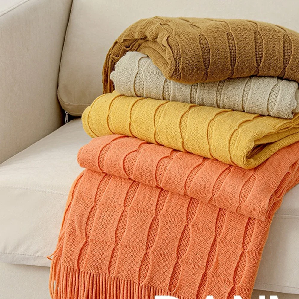 

Популярное одеяло для дивана, одеяло для кровати, вязаное одеяло, одеяло с перекрестными краями, кондиционер, одеяло с кисточками